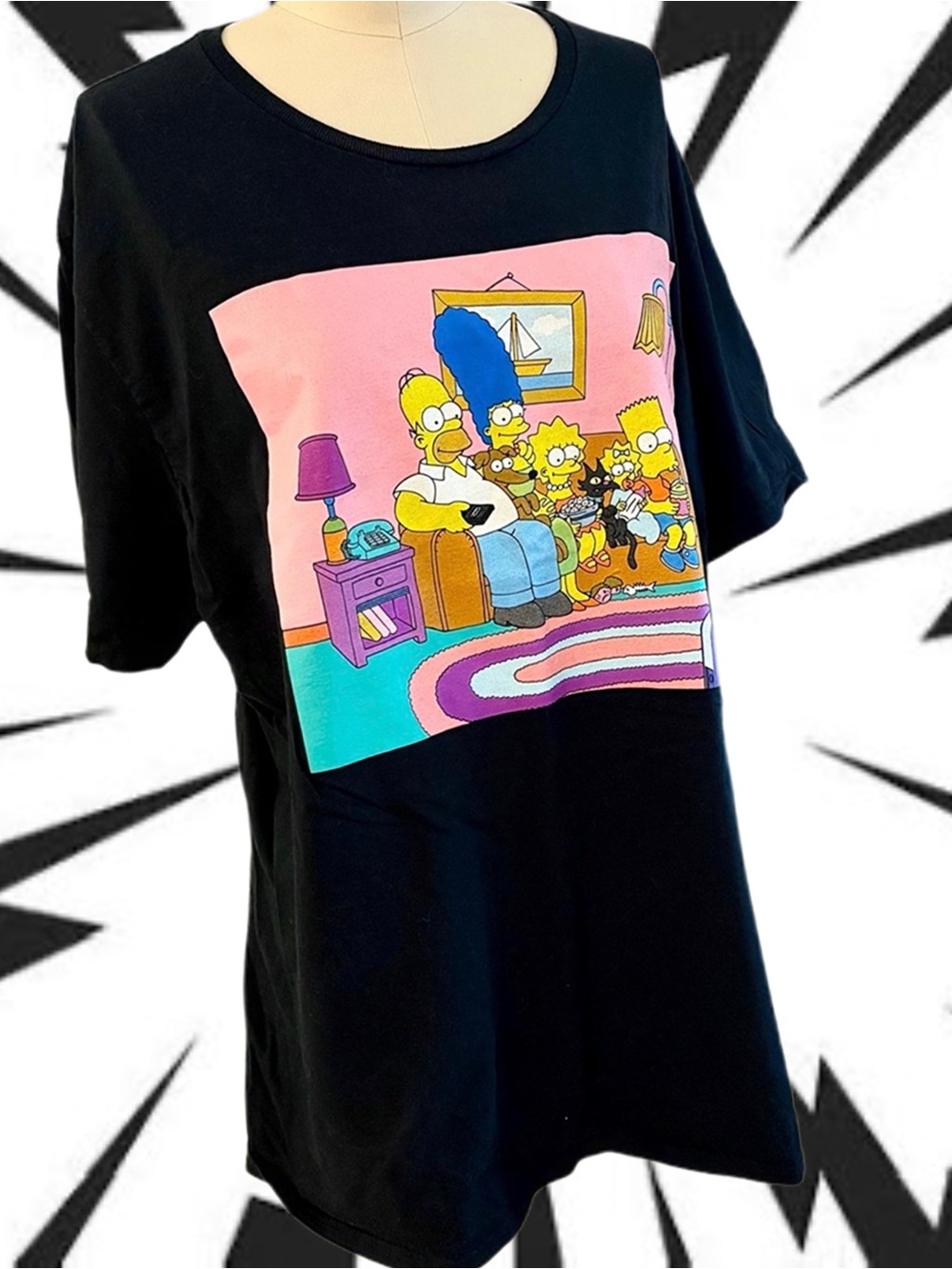 The Simpsons Graphic Tee Black Shirt - XL / 2XL